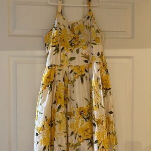 Flouncy yellow flower dress